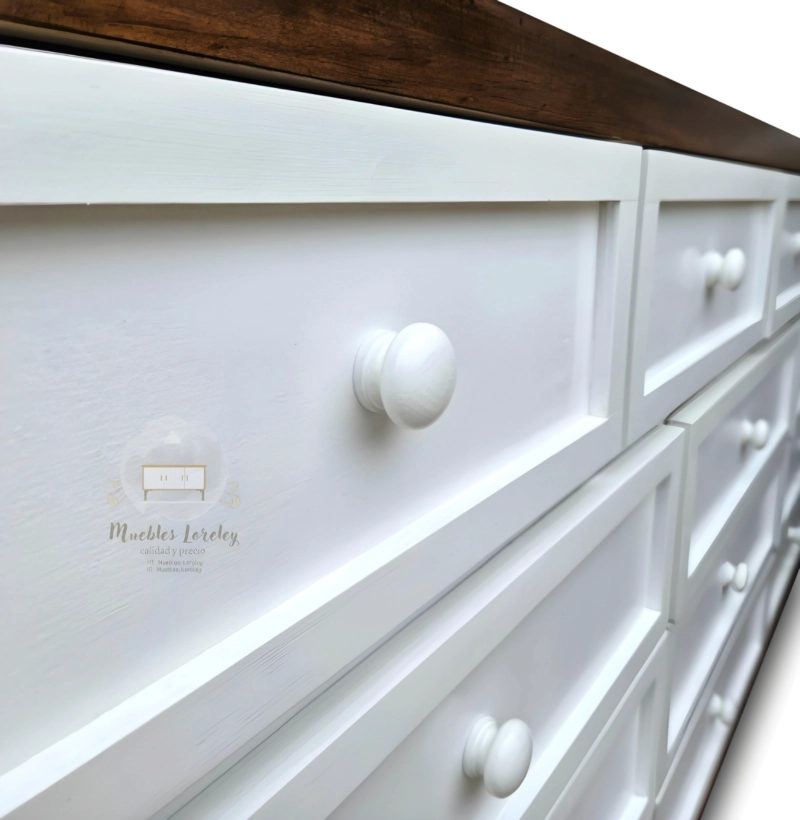 CÓMODA MUEBLES LORELEY MADERA 13 CAJONES GRAN 2 M - 5