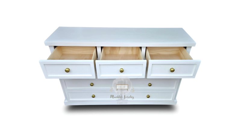 CÓMODA 9 CAJONES DE MADERA-MUEBLES LORELEY - 2