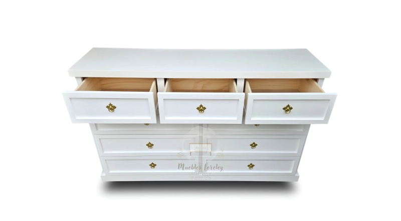 CÓMODA 9 CAJONES DE MADERA-MUEBLES LORELEY - 2