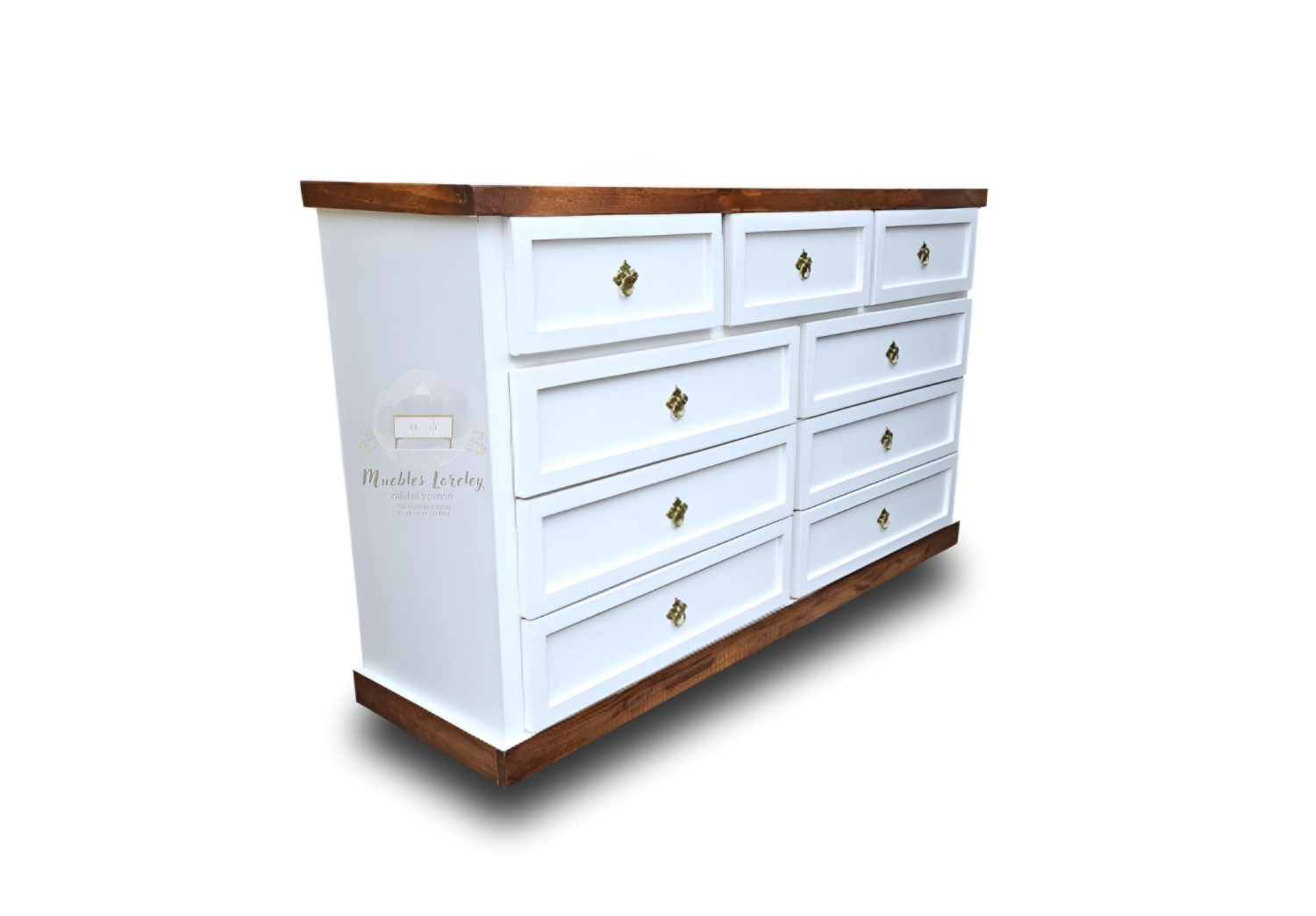 CÓMODA 9 CAJONES DE MADERA-MUEBLES LORELEY - 2