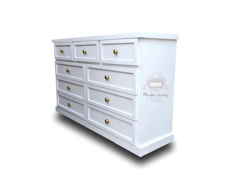 CÓMODA 9 CAJONES DE MADERA-MUEBLES LORELEY - 3