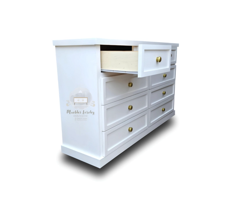CÓMODA 9 CAJONES DE MADERA-MUEBLES LORELEY - 5
