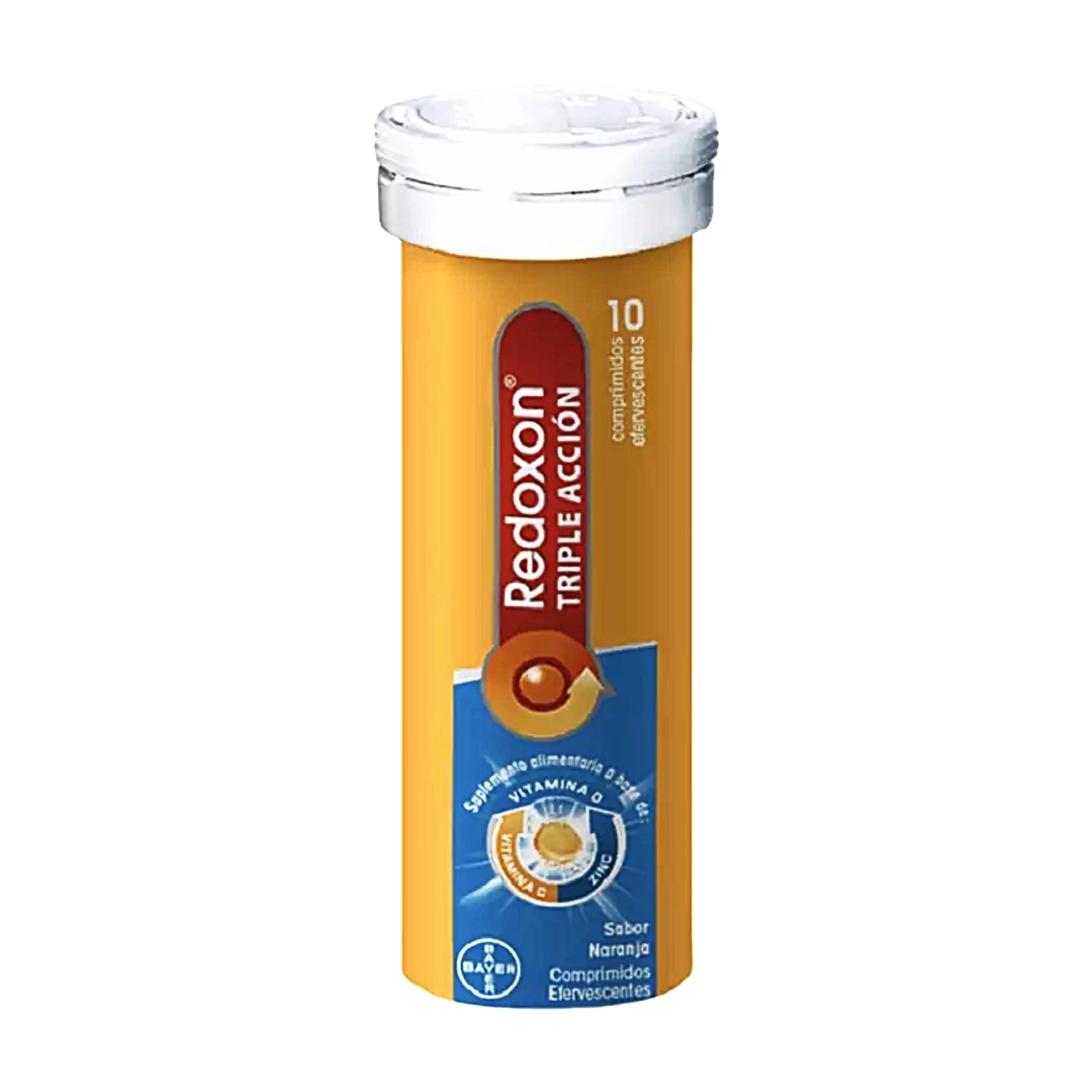 SUPLEMENTO ALIMENTICIO BAYER REDOXON TRIPLE ACCIÓN 10 COMPRIMIDOS SABOR NARANJA - 1