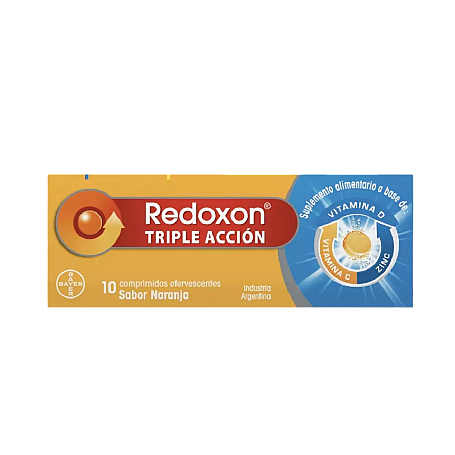 SUPLEMENTO ALIMENTICIO BAYER REDOXON TRIPLE ACCIÓN 10 COMPRIMIDOS SABOR NARANJA - 2