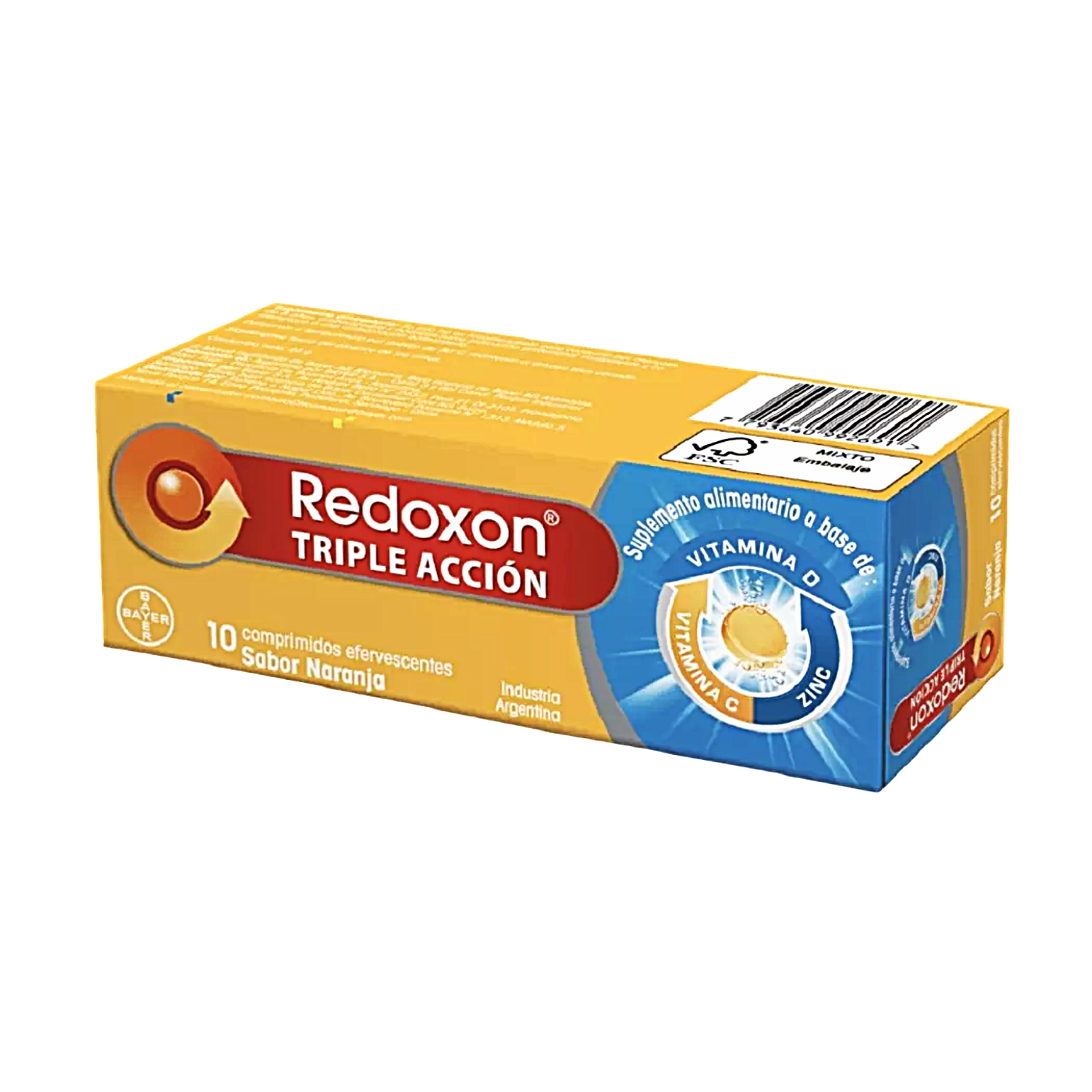 SUPLEMENTO ALIMENTICIO BAYER REDOXON TRIPLE ACCIÓN 10 COMPRIMIDOS SABOR NARANJA - 3