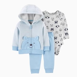 CONJUNTO 3 PIEZAS POLERON, BUZO Y BODY BEBE - 1