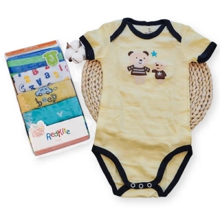 SET DE BODYS SURTIDOS PARA BEBÉ MANGA CORTA PACK 5 - 100% ALGODÓN NIÑO - 1