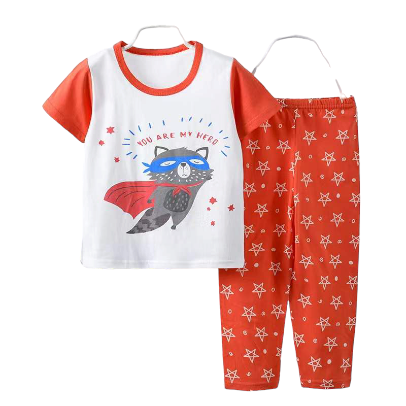 CONJUNTO PIJAMA TOBILLERO ALGODON NIÑA MAPACHE BEBES MANGA CORTA - 1