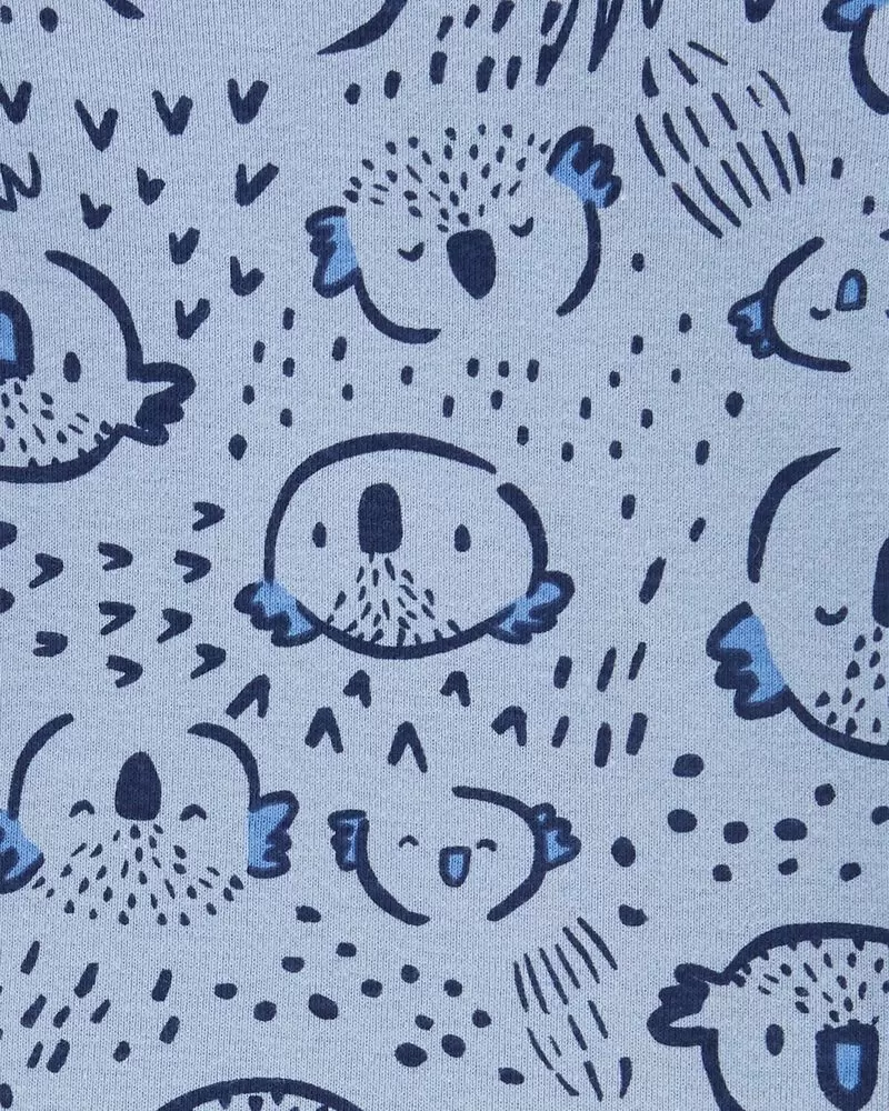 CONJUNTO LARGO ALGODON NIÑO AZUL KOALA 3 PIEZAS, BUZO BODYS BEBE - 2