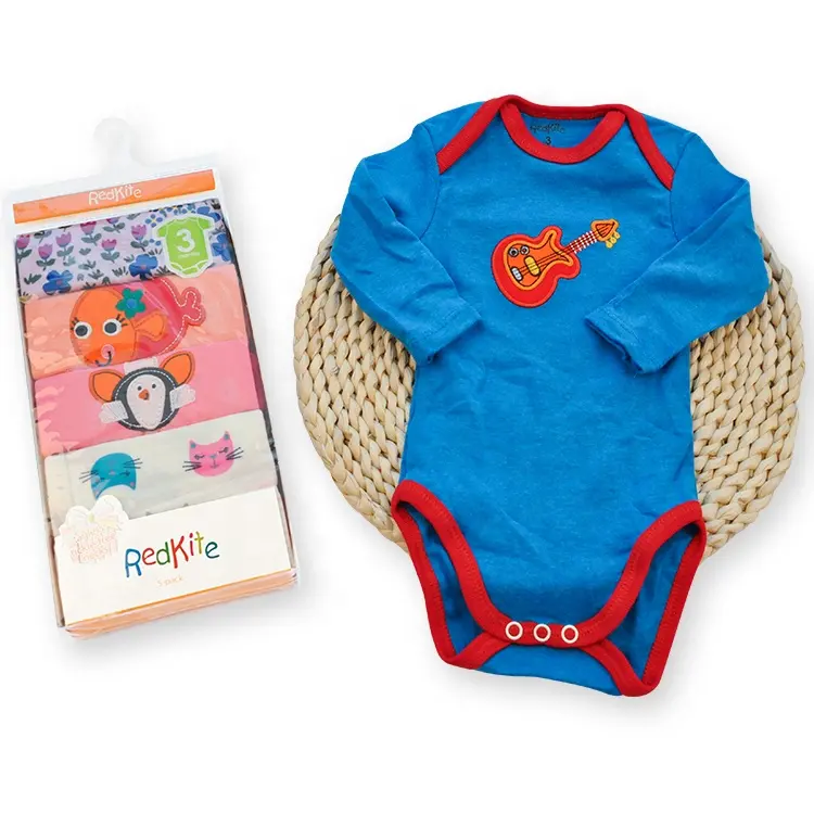 PACK 5 BODY ALGODON NIÑO AZUL BEBE MANGA LARGA - 2
