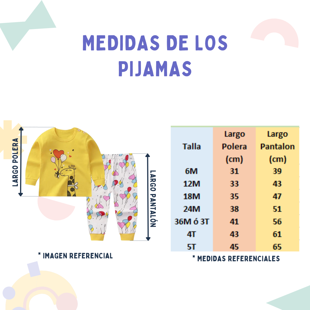 CONJUNTO PIJAMA LARGA ALGODON NIÑA ROSADO ARCOIRIS BEBES MANGA LARGA - 2