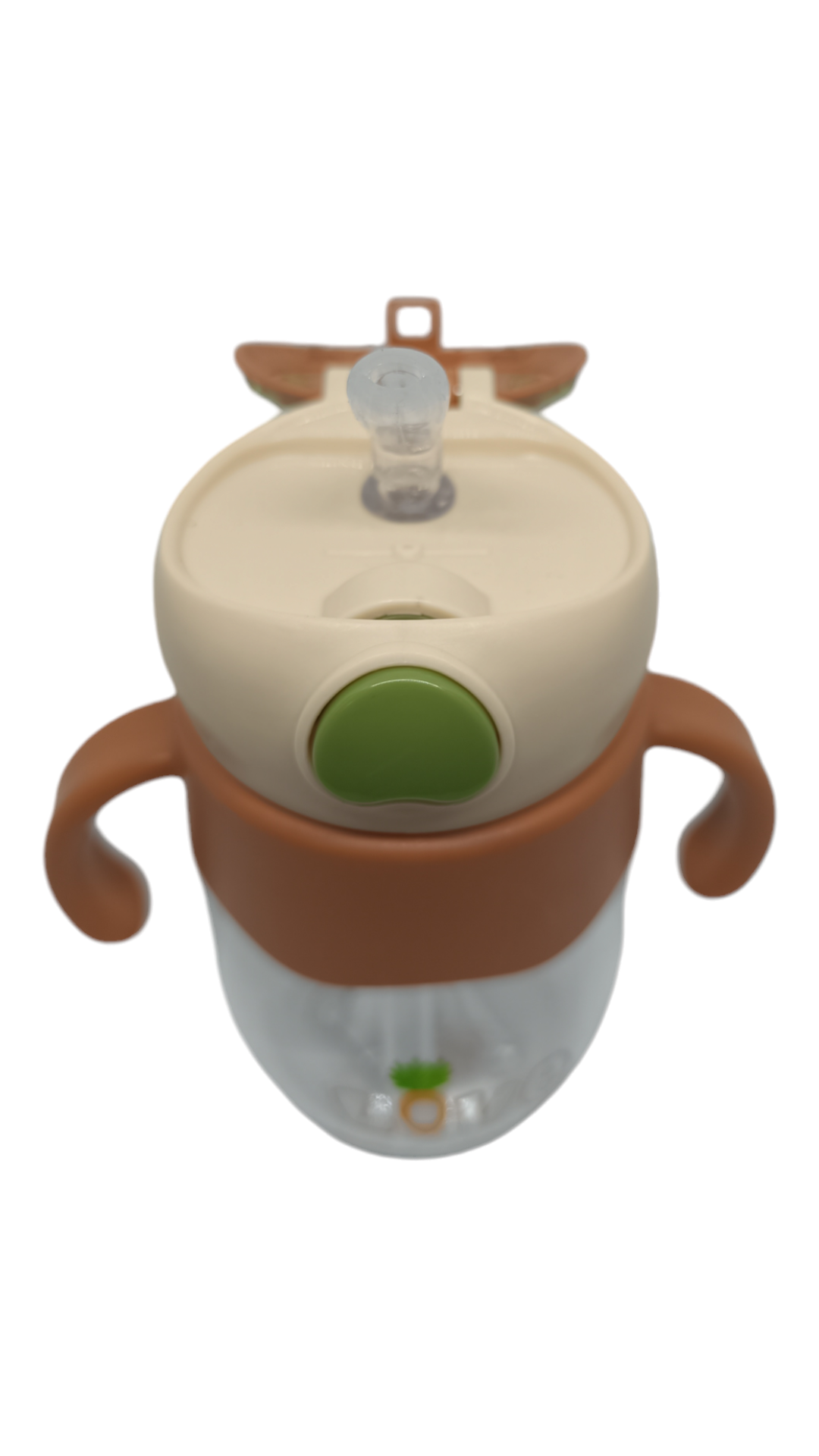VASO CONEJITO ANTIDERRAME CON BOMBILLA Y ASAS BEBÉ 350ML 6M+ CHOCOLATE - 3