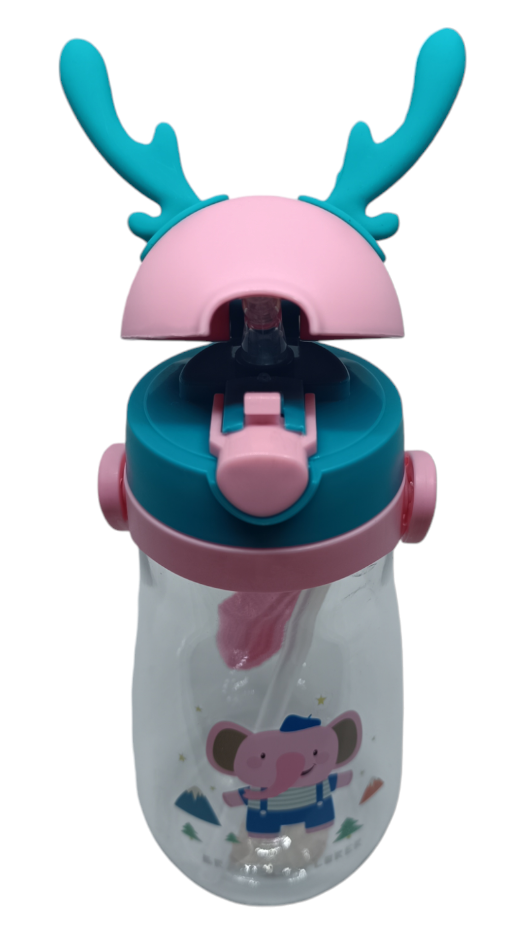 VASO ELEFANTE ANTIDERRAME CON BOMBILLA Y ASAS BEBÉ 580ML 6M+ ROSADO - 2