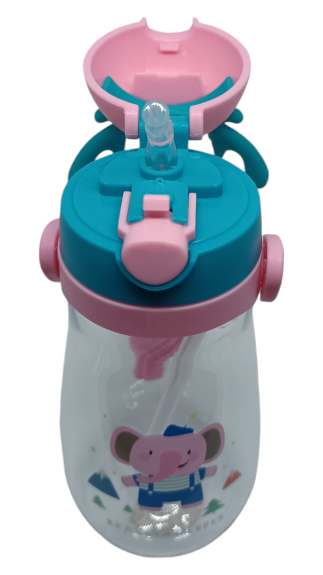 VASO ELEFANTE ANTIDERRAME CON BOMBILLA Y ASAS BEBÉ 580ML 6M+ ROSADO - 3