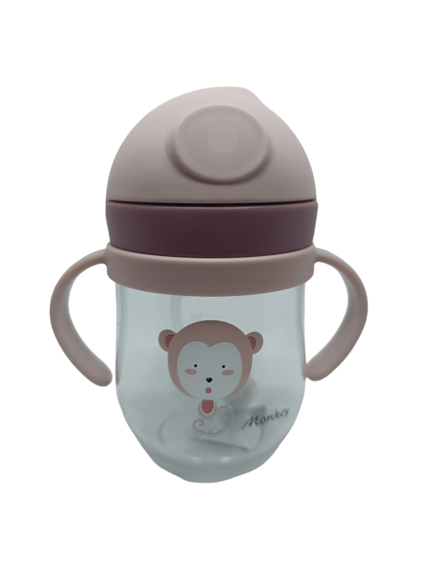 VASO MONITO ANTIDERRAME CON BOMBILLA Y ASAS BEBÉ 250ML 6M+ CHOCOLATE - 1