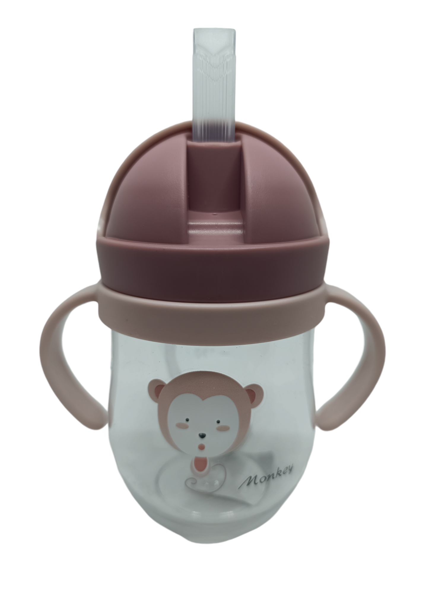 VASO MONITO ANTIDERRAME CON BOMBILLA Y ASAS BEBÉ 250ML 6M+ CHOCOLATE - 2