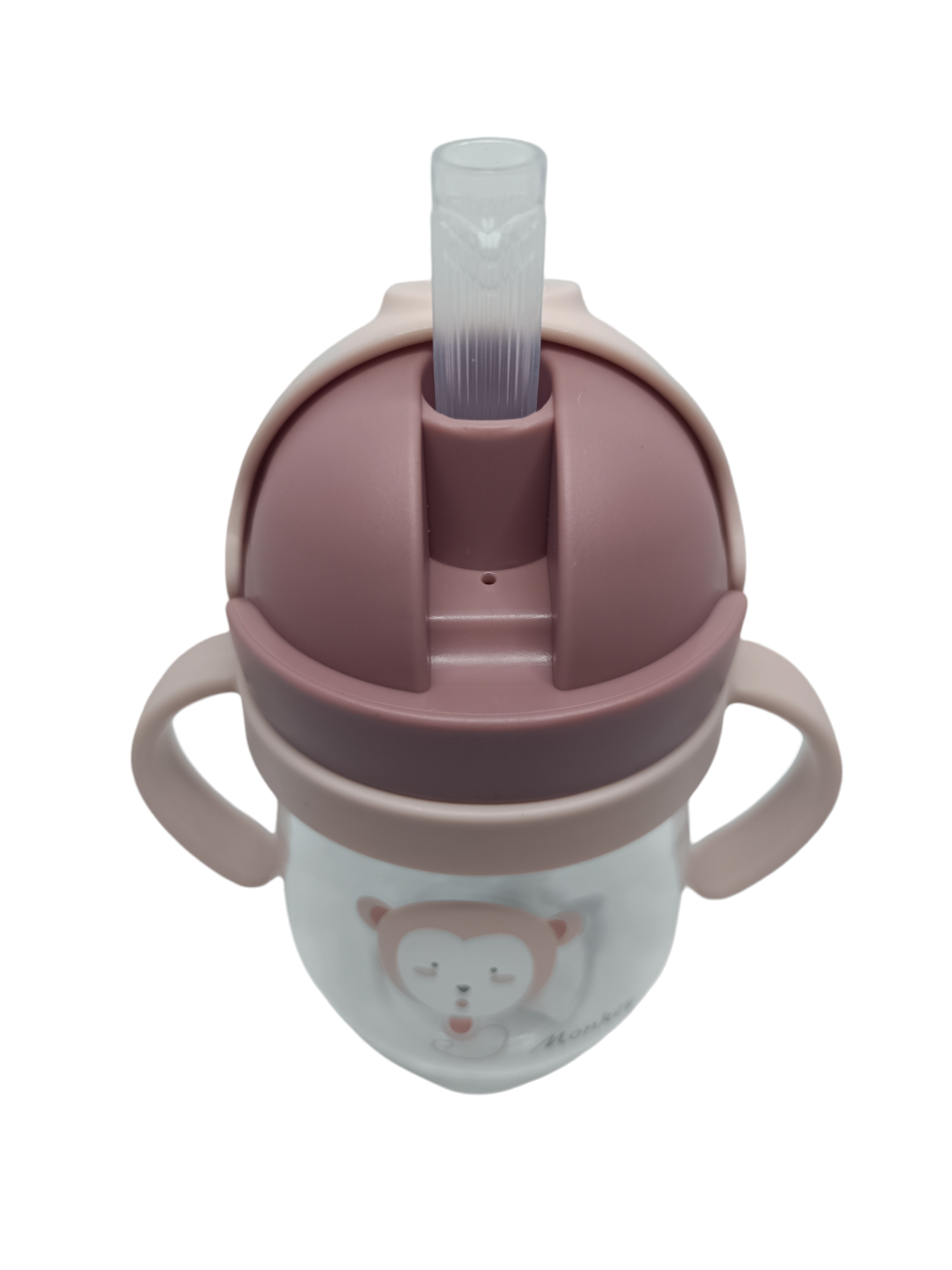 VASO MONITO ANTIDERRAME CON BOMBILLA Y ASAS BEBÉ 250ML 6M+ CHOCOLATE - 3