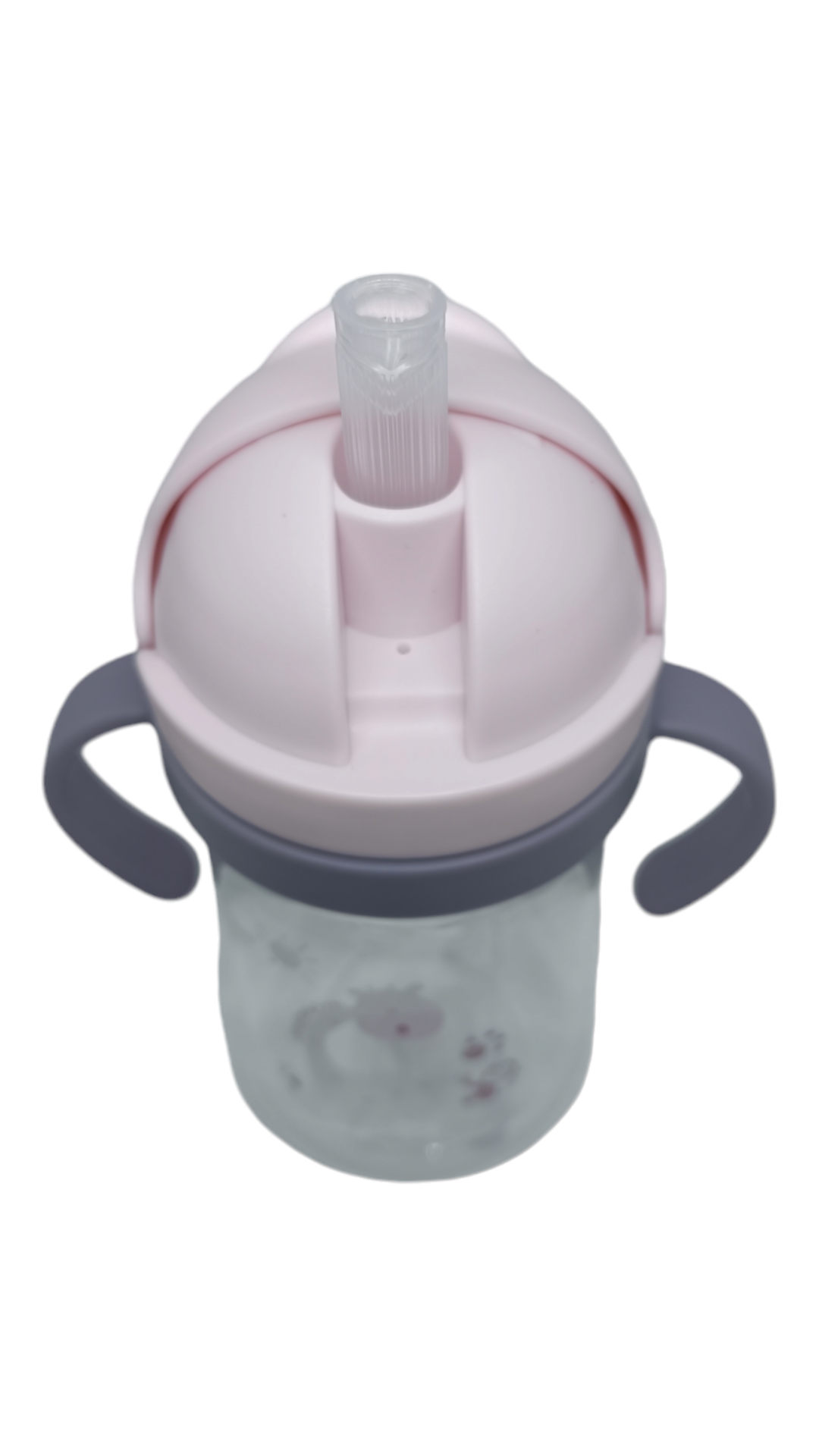 VASO JIRAFITA ANTIDERRAME CON BOMBILLA Y ASAS BEBÉ 350ML 6M+ ROSADO - 3