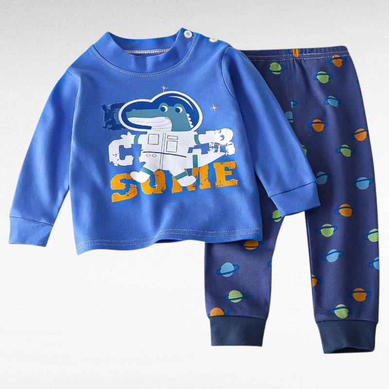 PIJAMA COCODRILO ASTRONAUTA PARA NIÑOS Y BEBE S 100% ALGODON - 3