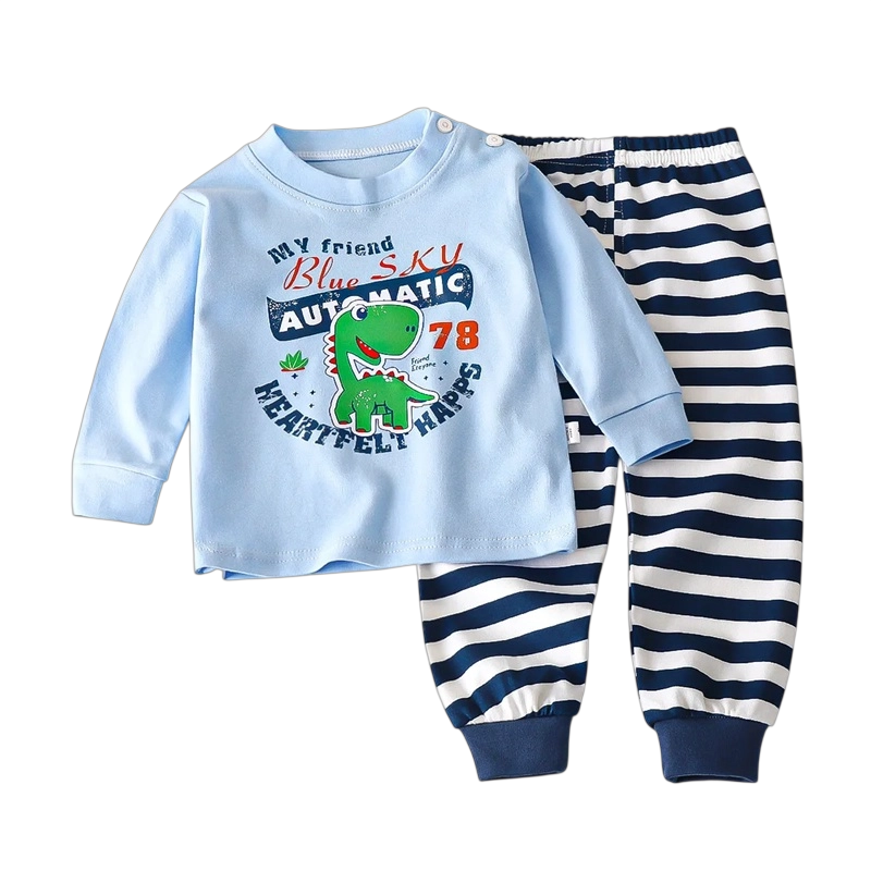 PIJAMA DE DINOSAURIO PARA NIÑOS Y BEBE S 100% ALGODON - 1
