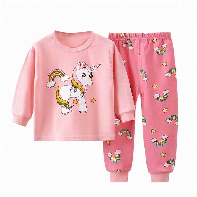 PIJAMA UNICORNIO ROSADO PARA NIÑAS Y BEBE S 100% ALGODON - 1