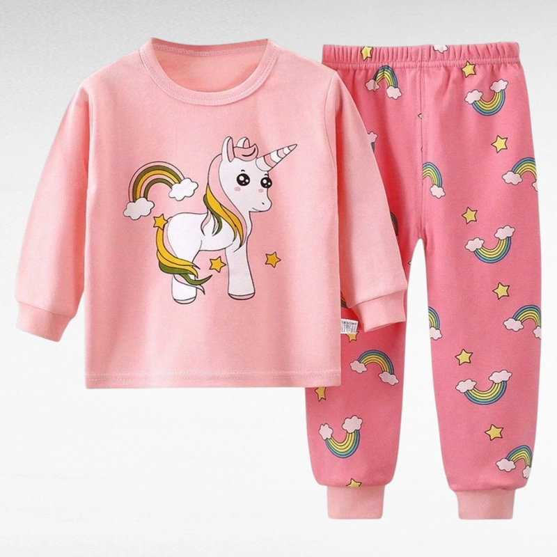 PIJAMA UNICORNIO ROSADO PARA NIÑAS Y BEBE S 100% ALGODON - 3