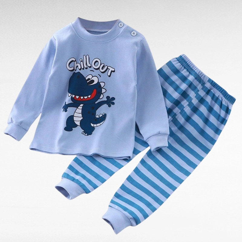 PIJAMA DINOSAURIO FELIZ PARA NIÑOS Y BEBE S 100% ALGODON - 3