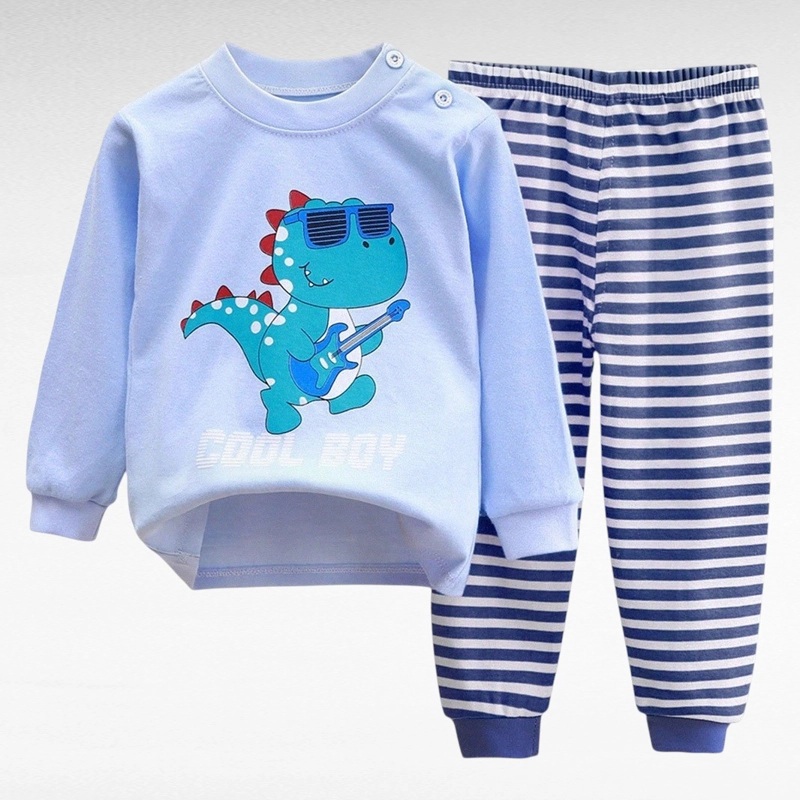 PIJAMA DINOSAURIO CON LENTES PARA NIÑOS Y BEBE S 100% ALGODON - 3