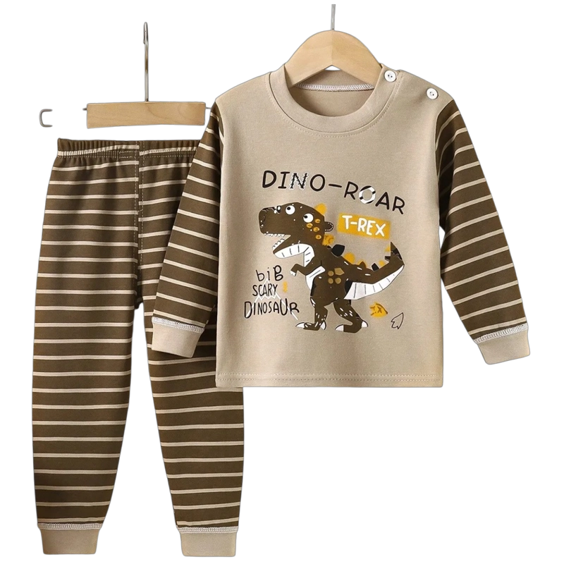 PIJAMA DINOSAURIO PARA NIÑOS Y BEBE S 100% ALGODON - 1