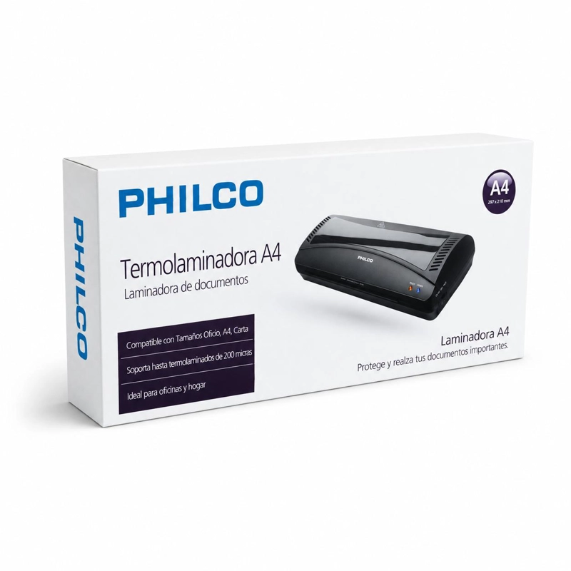 TERMOLAMINADORA PROFESIONAL PHILCO TAMAÑO OFICIO CARTA 3223 TAMAÑO A4 - 5