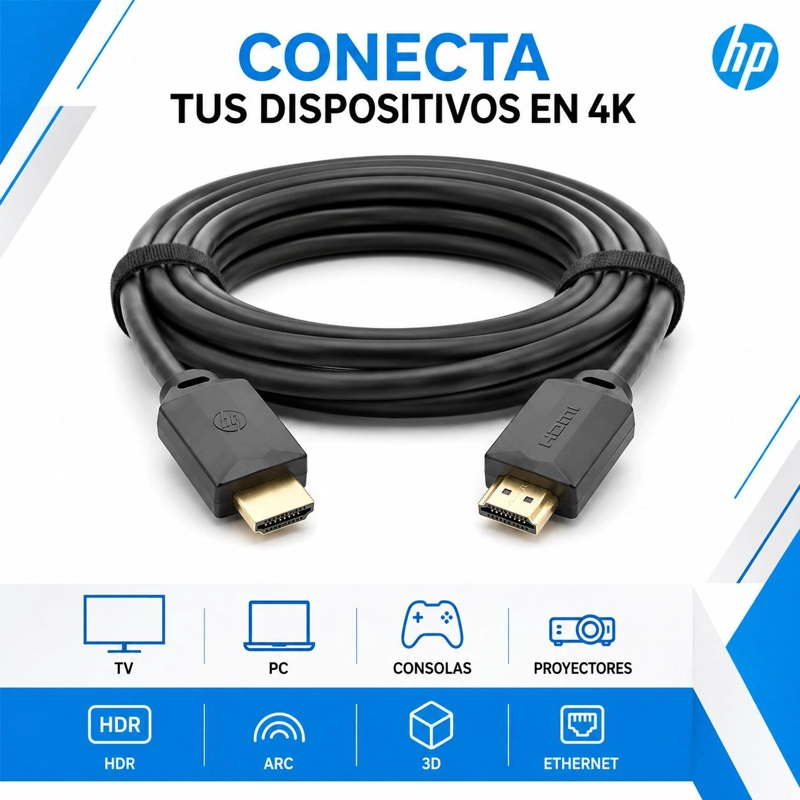 CABLE HDMI HP 2.0 4K HIGH SPEED 18 GBPS 3 METROS DHC-H001 - 4