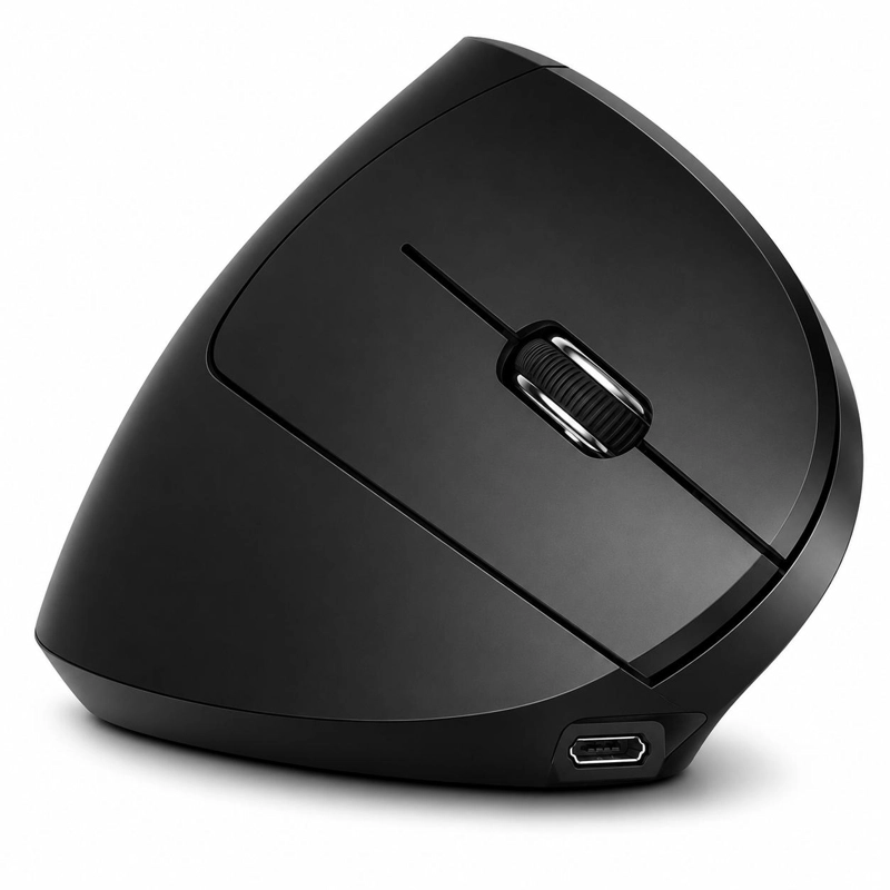 MOUSE INALÁMBRICO TECMASTER VERTICAL ERGONÓMICO RECARGABLE 2.4 GHZ PRO 100516-BLACK - 3