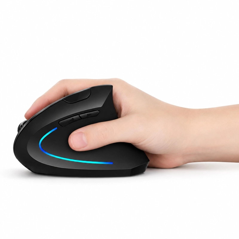 MOUSE INALÁMBRICO TECMASTER VERTICAL ERGONÓMICO RECARGABLE 2.4 GHZ PRO 100516-BLACK - 5