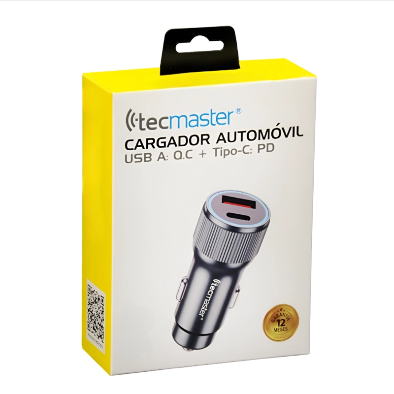 CARGADOR DE AUTO 12V 42W MAX USB-C+ USB POWER DELIVERY Q.C - 9