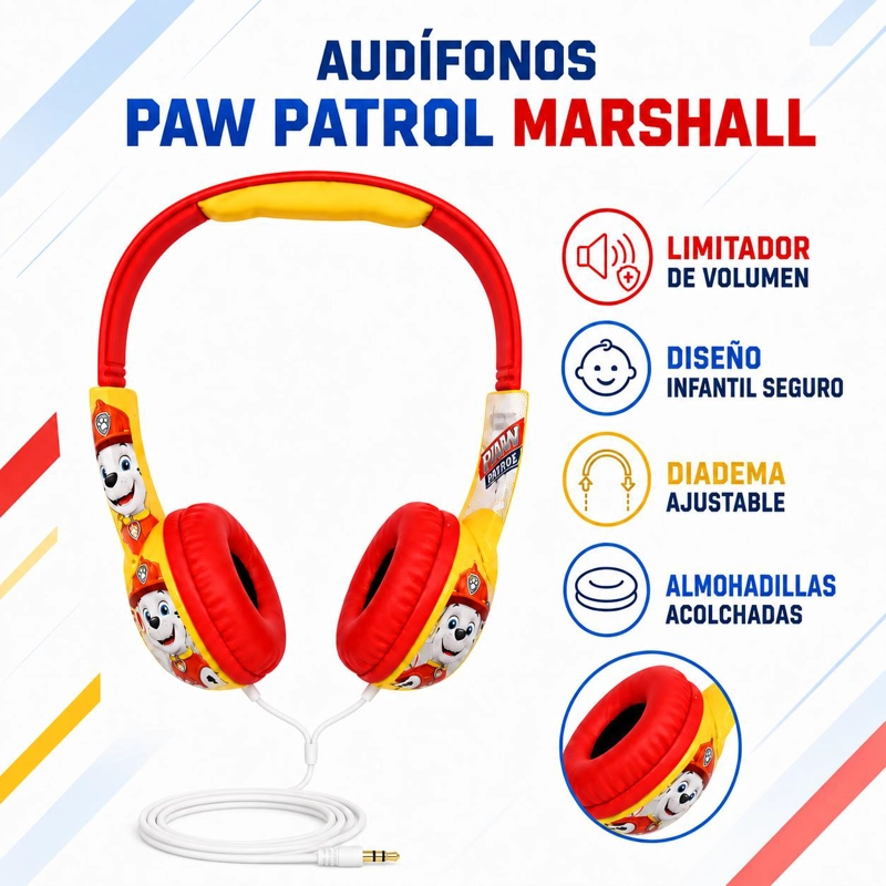 AUDÍFONOS NICKELODEON HP203371-MAR INFANTIL PAW PATROL MARSHALL - 7