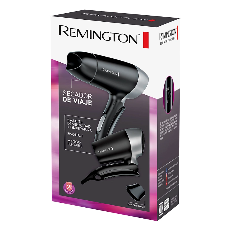 SECADOR DE CABELLO REMINGTON D2400 1500 W PLEGABLE VIAJE 220V/110V - 6