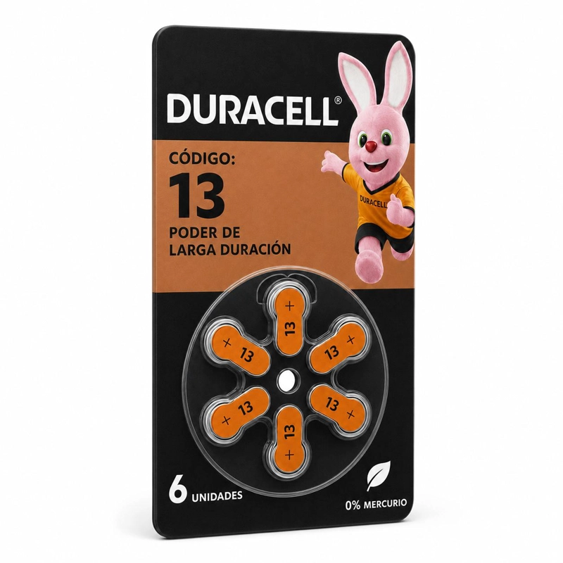 PILA DURACELL 13 DE AUDIOLOGIA DE LARGA DURACION (PACK DE 6) - 2
