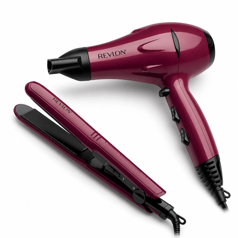 KIT SECADOR DE CABELLO REVLON RVBDR5230LA2 2000 W + ALISADOR PREMIUM PACK CERAMIC - 9