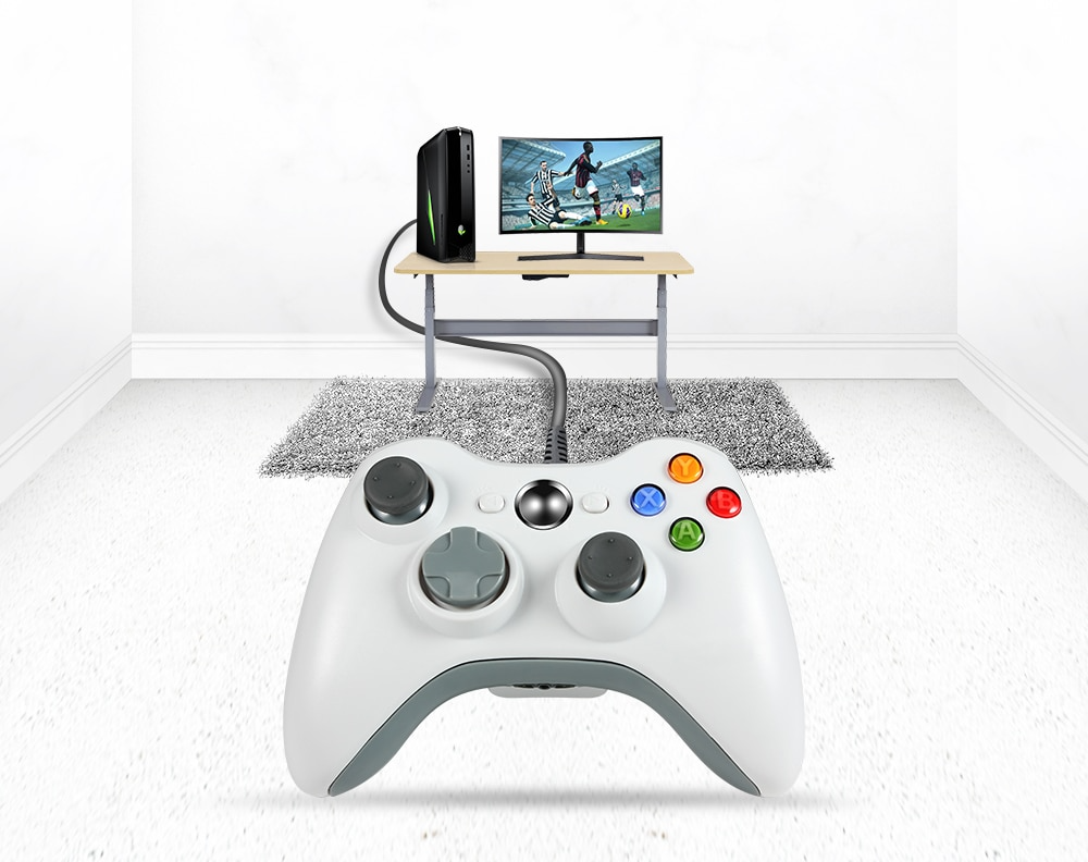 JOYSTICK XBOX 360 TL454 TECNOLAB USB PARA & PC WIRED EDITION X-360 WHITE - 4