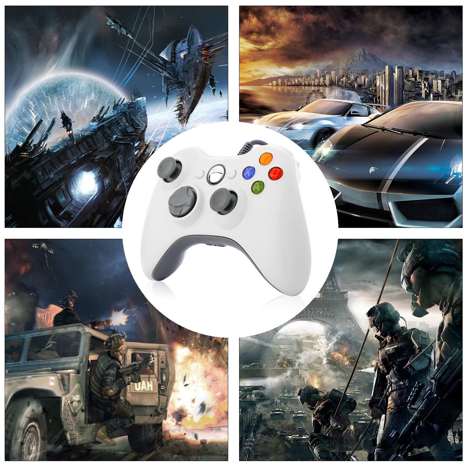 JOYSTICK XBOX 360 TL454 TECNOLAB USB PARA & PC WIRED EDITION X-360 WHITE - 7
