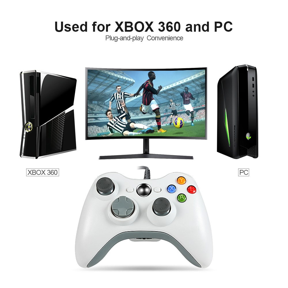 JOYSTICK XBOX 360 TL454 TECNOLAB USB PARA & PC WIRED EDITION X-360 WHITE - 9