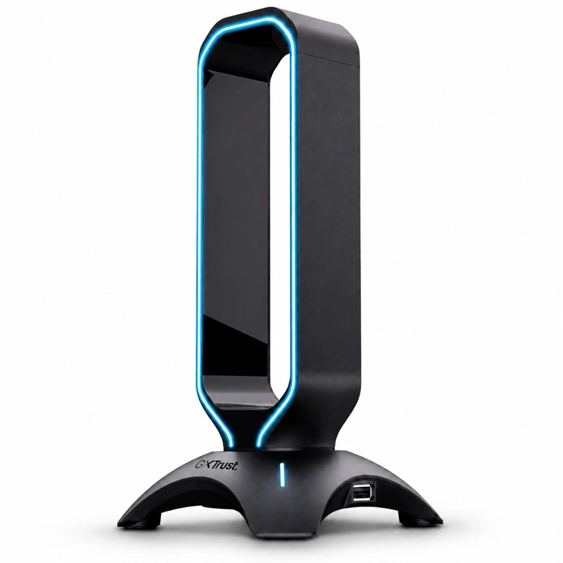 SOPORTE STAND GAMER RGB PARA AUDIFONOS TRUST GXT 265 + HUB - 4