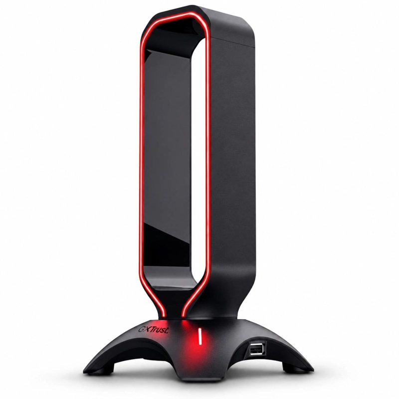 SOPORTE STAND GAMER RGB PARA AUDIFONOS TRUST GXT 265 + HUB - 6