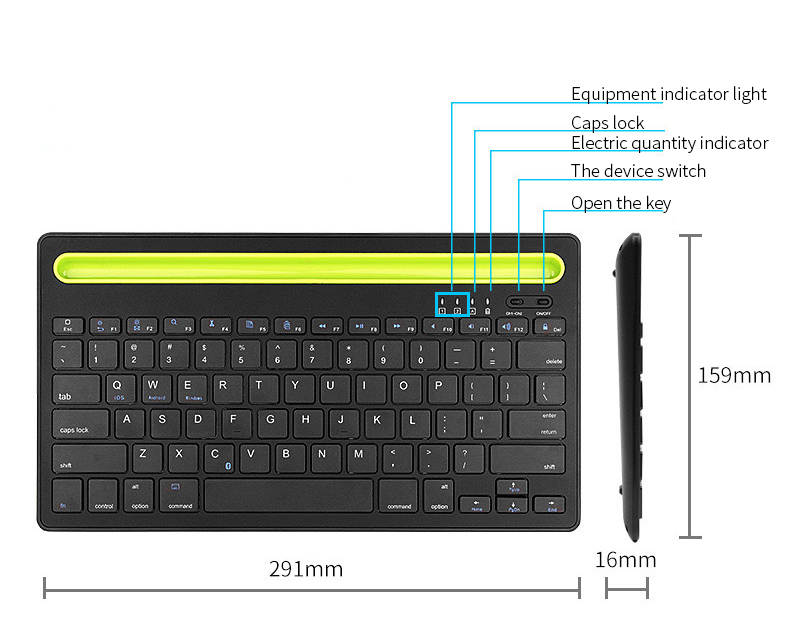 TECLADO UNIVERSAL INALÁMBRICO TECMASTER TM-100501 BLUETOOTH MULTI PLATAFORMAS RECARGABLE - 4