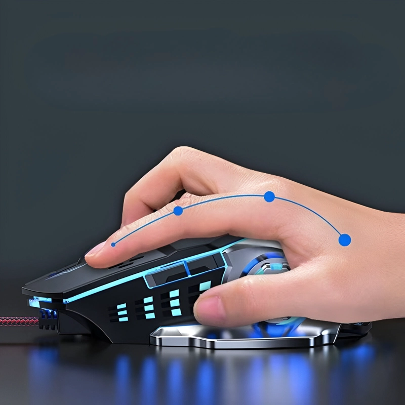 MOUSE REPTILEX GAMER 5 BOTONES RETROILUMINADO RX0005 3200DPI - 8