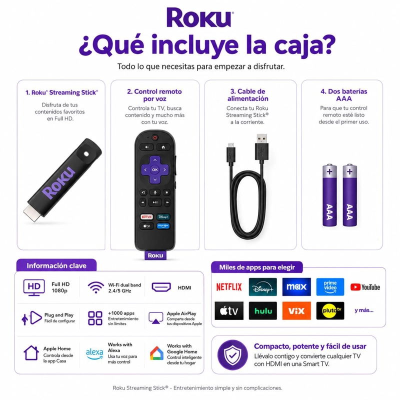 STREAMING ROKU FULL HD 1920 X 1080 3960 TV EXPRESS 1080P 60HZ DUAL WIFI 2G & 5G - 9
