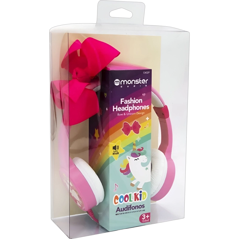 AUDÍFONOS MONSTER AUDIO CK02P UNICORNIO INFANTIL ROSADO - 4