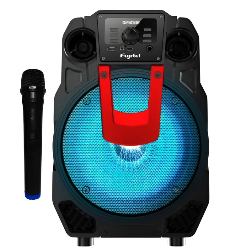 PARLANTE BLUETOOTH FUJITEL KARAOKE CON MICRÓFONO INALÁMBRICO BT8L RECARGABLE - 3