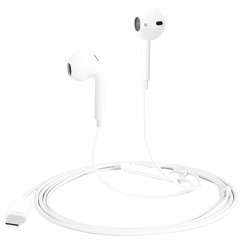 AUDÍFONOS TECMASTER MANOS LIBRES TM-300516 HIFI BLANCO CONECTOR TIPO C - 2