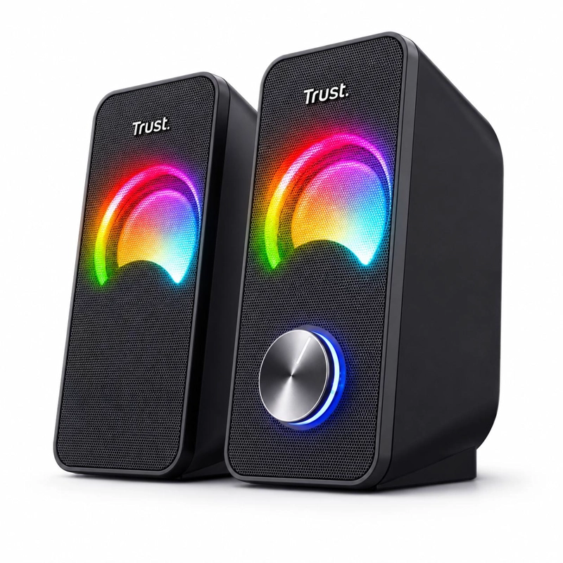PARLANTES USB CON LUCES RGB DE 12W DE ESCRITORIO TRUST ARYS - 6